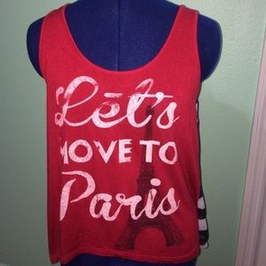 " Let's move to Paris" dressy tank top